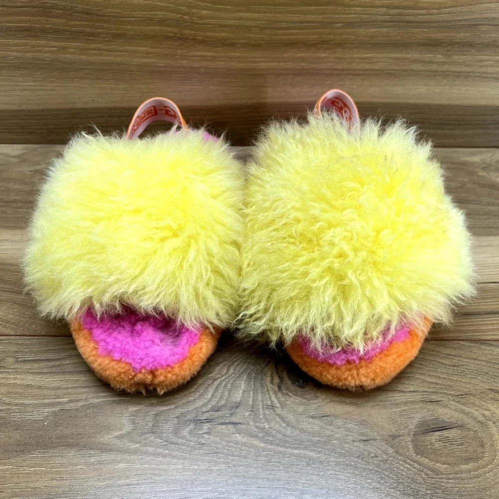 UGG Girls Size 1 Big Bird‎ Slingback Fluff Yeah Slingback Sippers